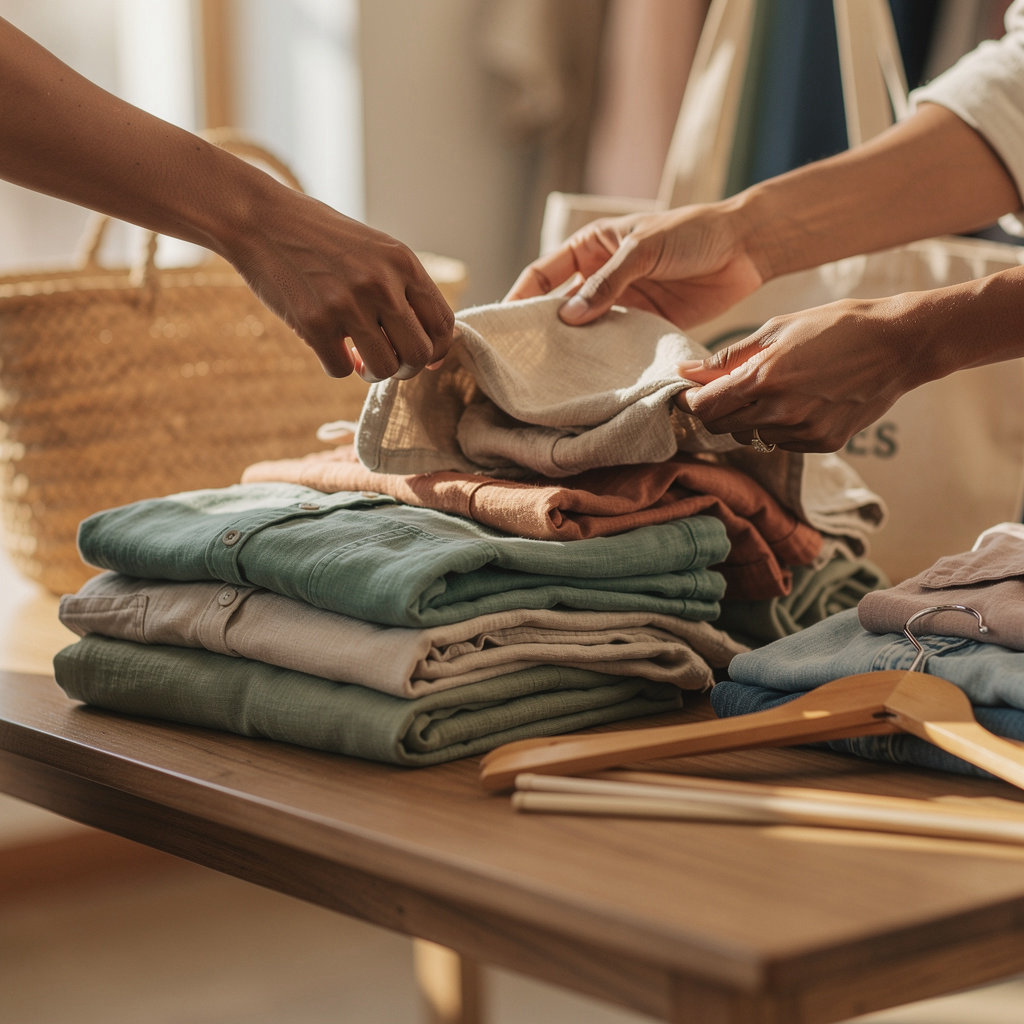 Pai Clothes Swap community members engaging at a sustainable fashion event in San Diego, CA