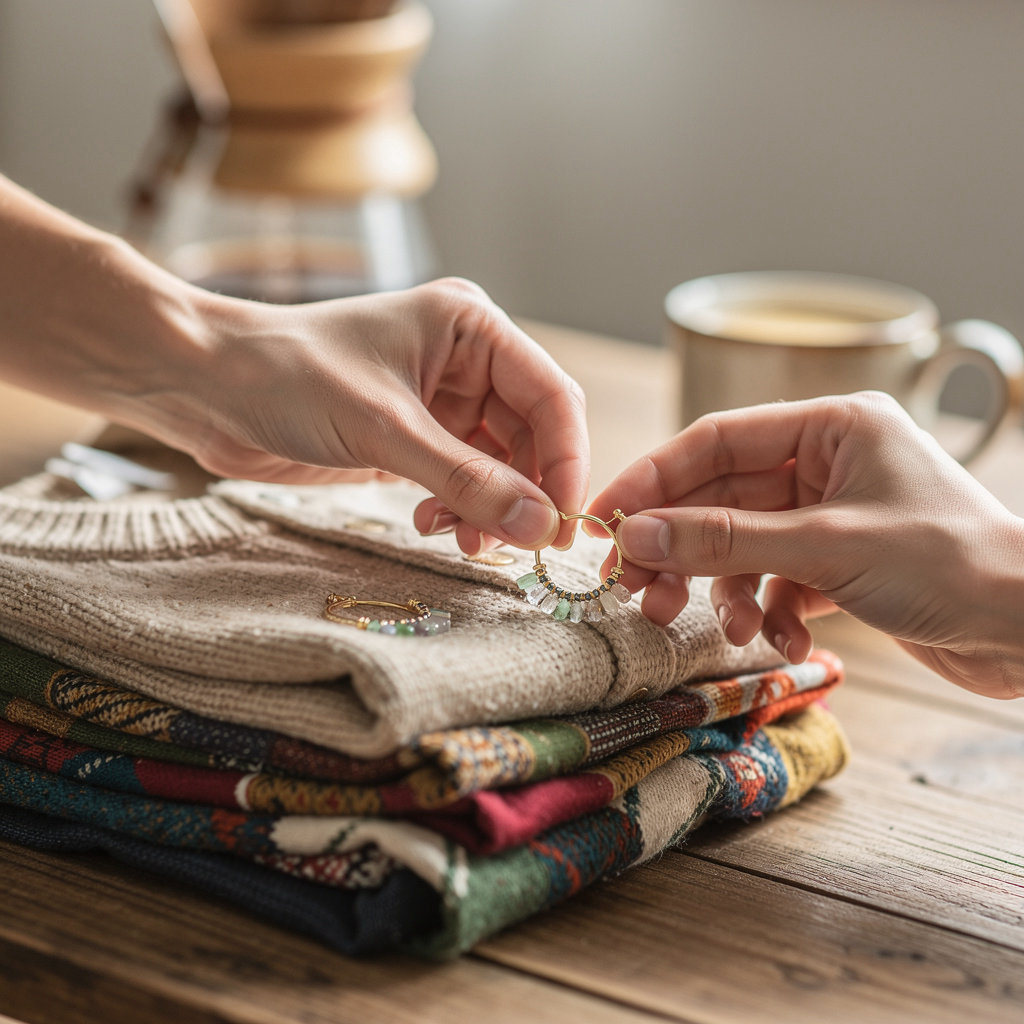 Pai Clothes Swap San Diego community event with clothing, jewelry, and coffee for sustainable fashion